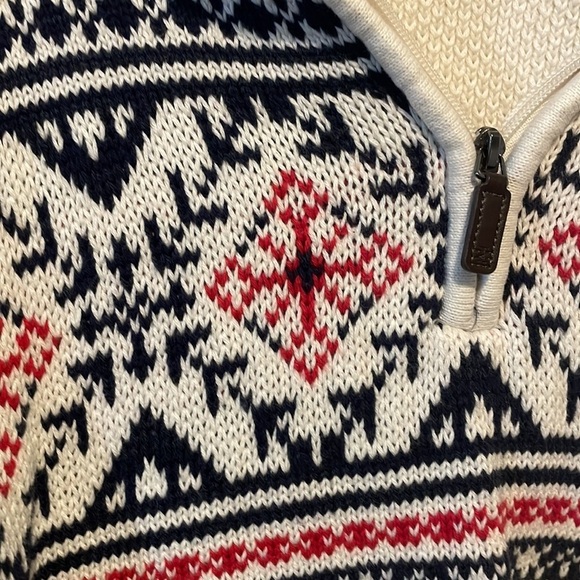 IZOD Men's 5GG Long Sleeve Sweater Honeycomb FAI, Vanilla ice, Small - Picture 3 of 9